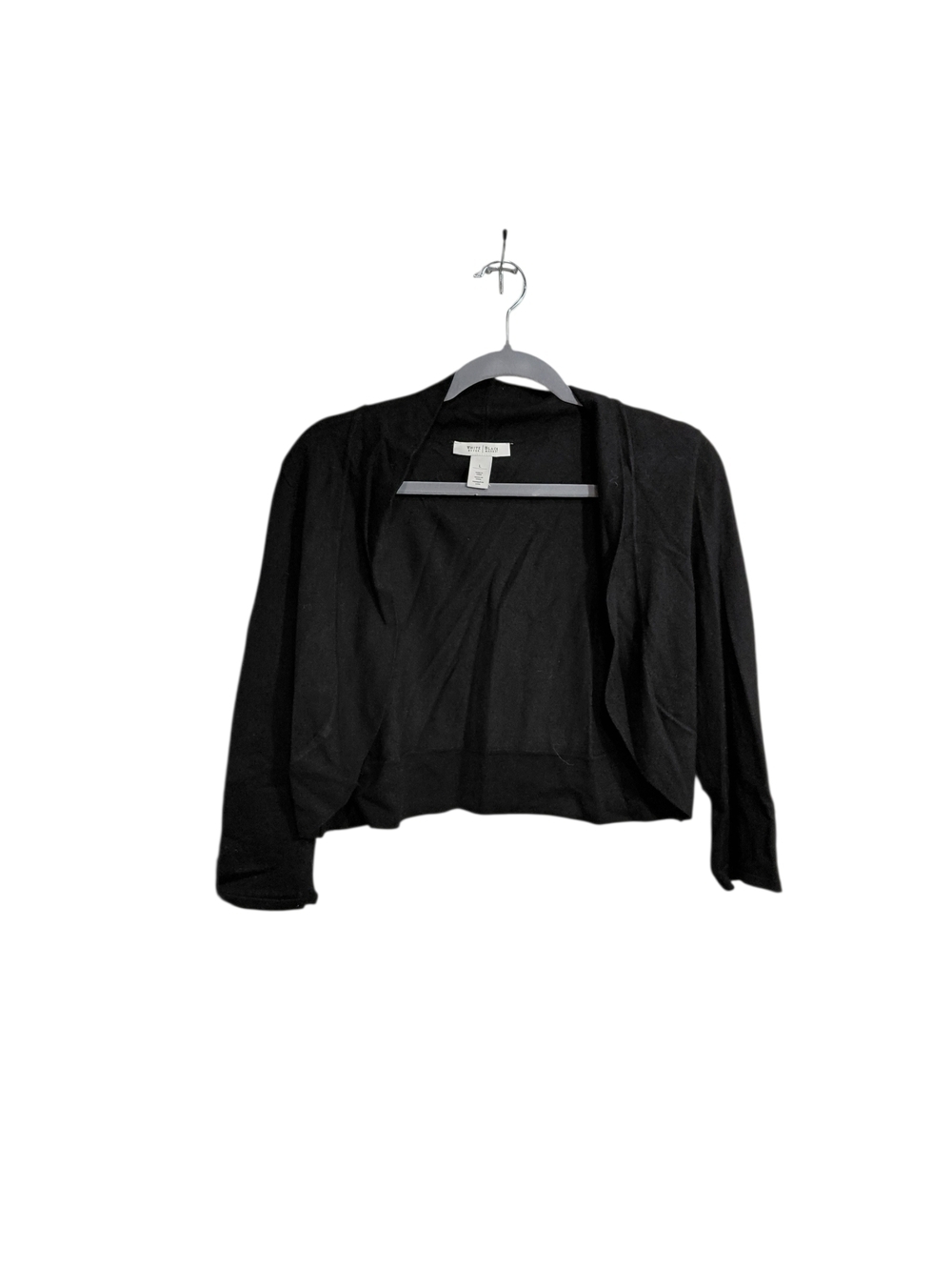 White House Black Market Black Cropped Open-Front Cardigan